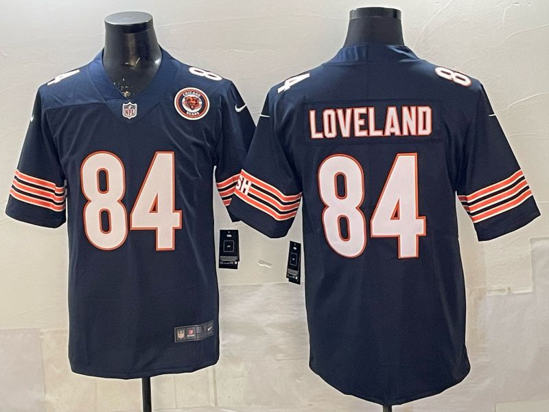 Men 2026 Chicago Bears #84 Loveland Blue Nike Limited NFL Jersey style 05